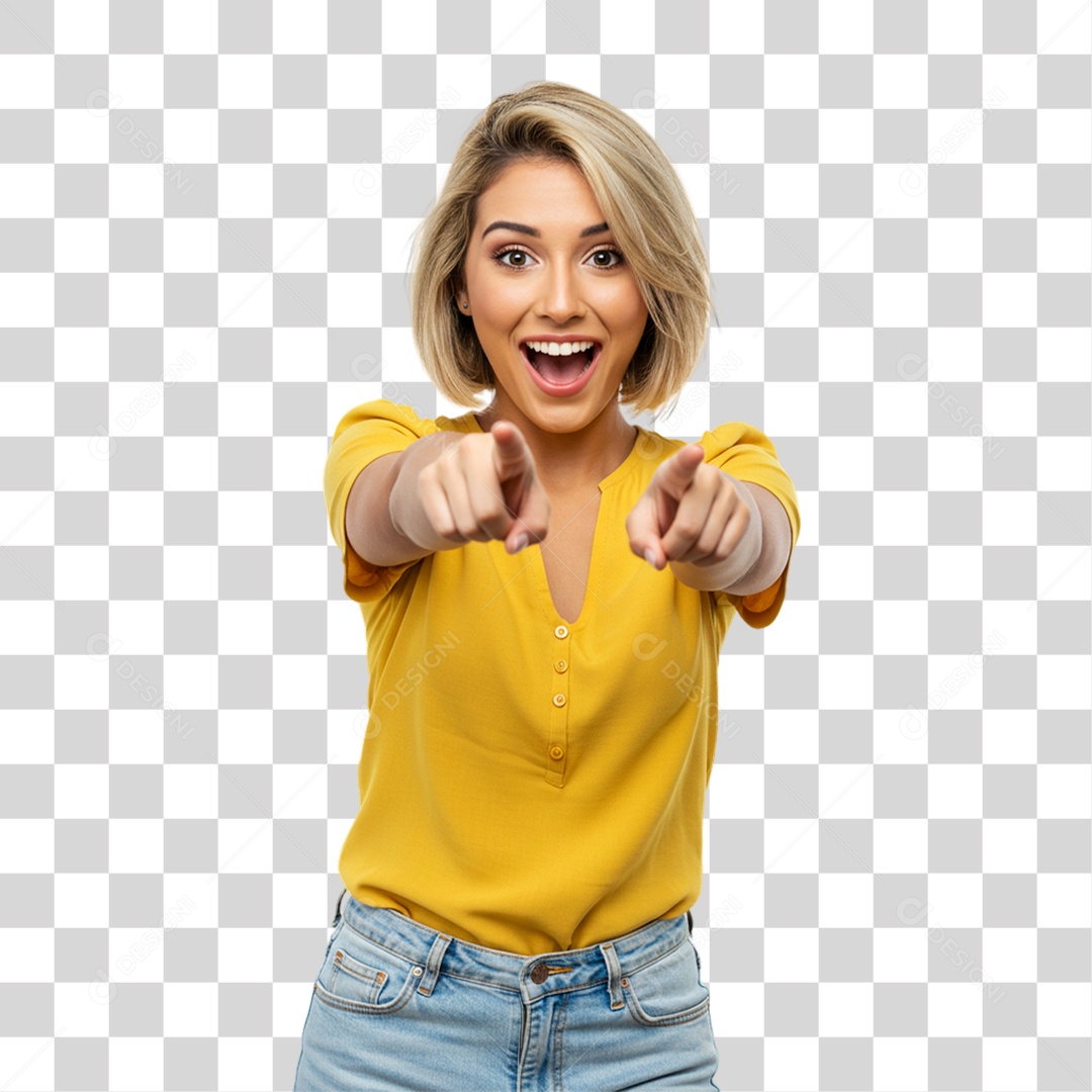 Mulher Fazendo Gestos PNG Transparente