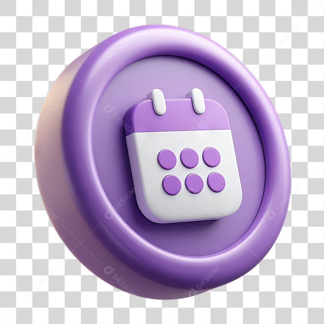 Ícone 3D Calendário Datas PNG Transparente