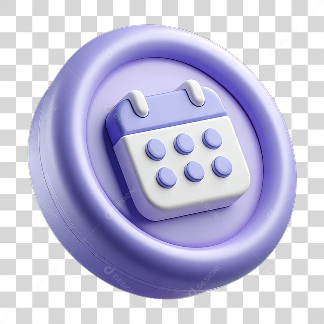 Ícone 3D Calendário Datas PNG Transparente