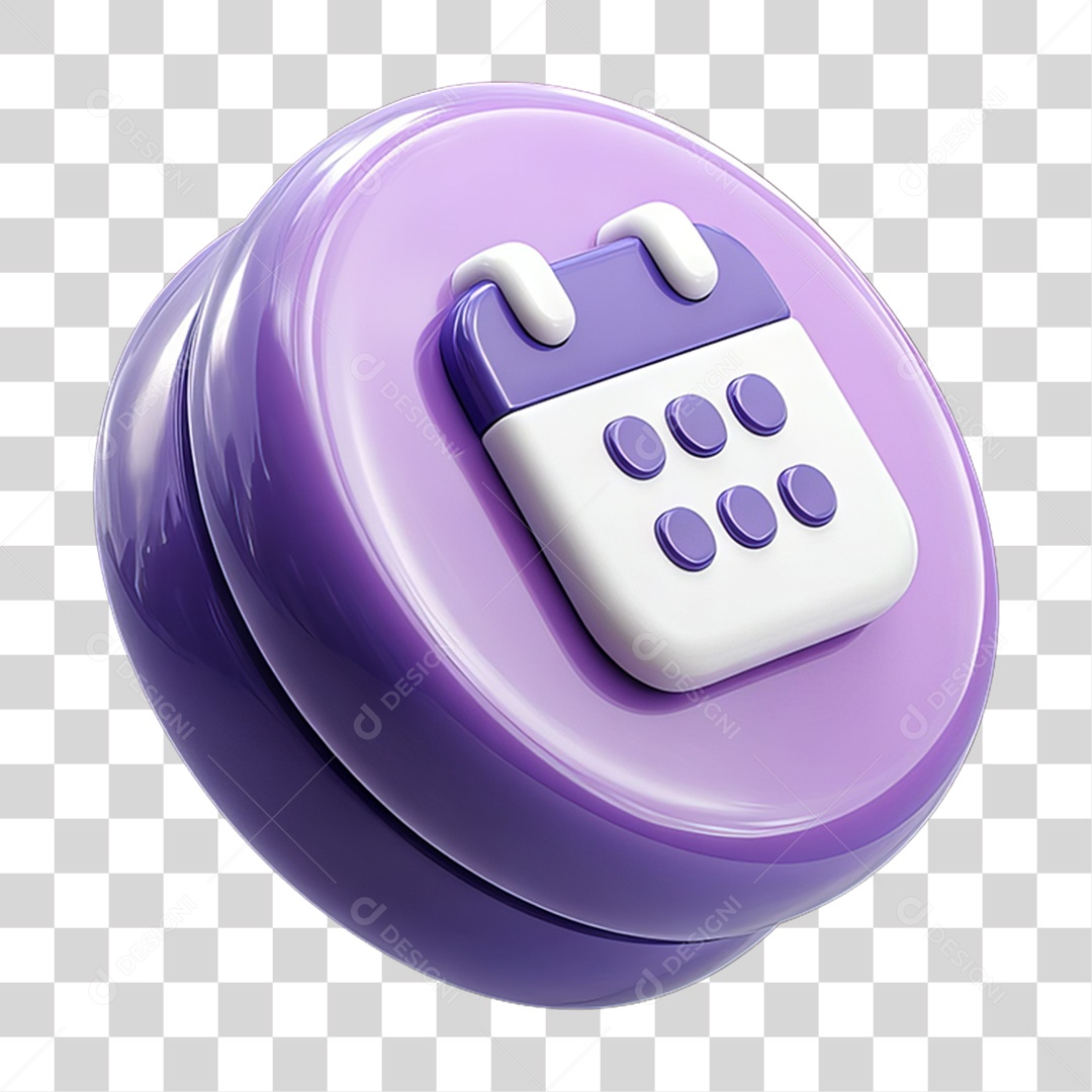 Ícone 3D Calendário Datas PNG Transparente