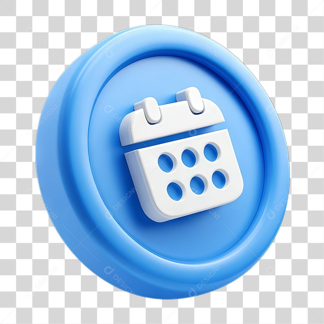 Ícone 3D Calendário Datas PNG Transparente