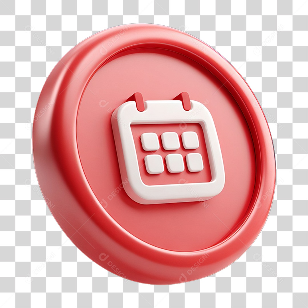 Ícone 3D Calendário Datas PNG Transparente