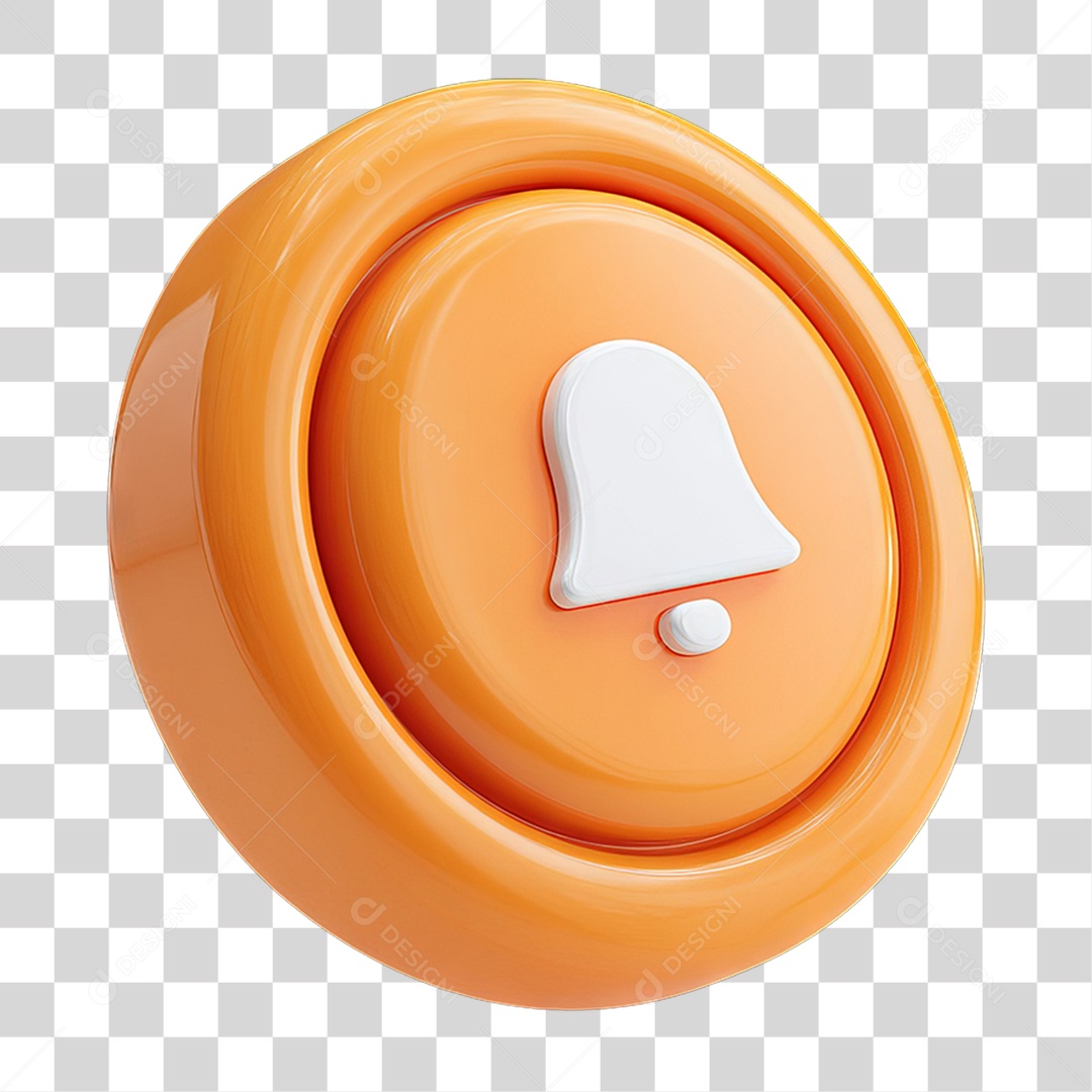 Ícone 3D Sinal Lembrete Sinos PNG Transparente