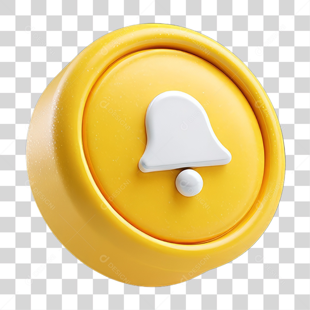 Ícone 3D Sinal Lembrete Sinos PNG Transparente