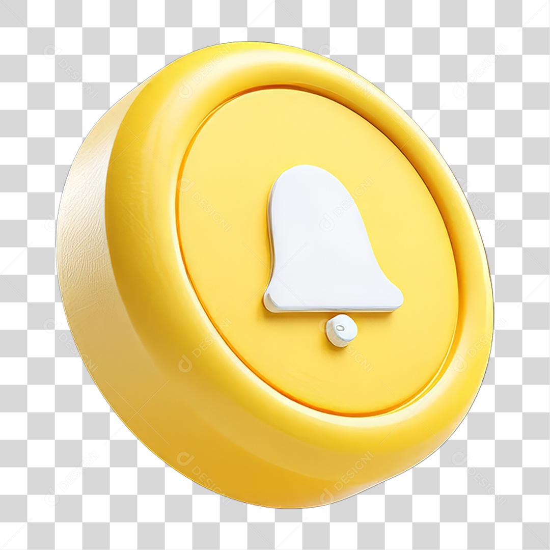 Ícone 3D Sinal Lembrete Sinos PNG Transparente
