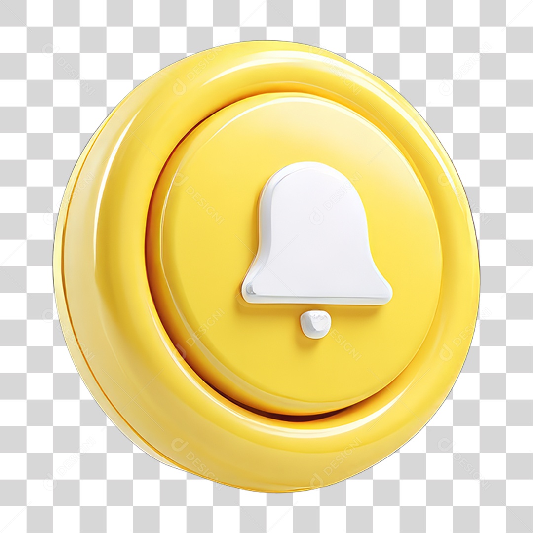 Ícone 3D Sinal Lembrete Sinos PNG Transparente