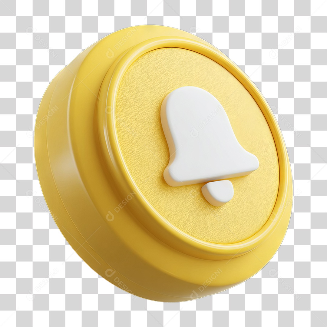 Ícone 3D Sinal Lembrete Sinos PNG Transparente