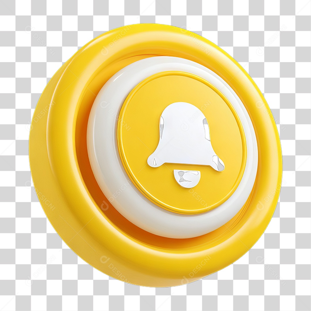 Ícone 3D Sinal Lembrete Sinos PNG Transparente