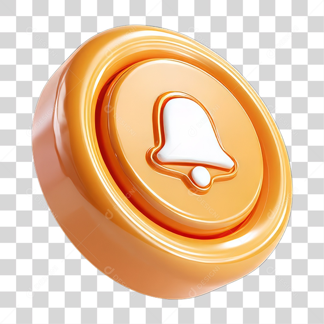 Ícone 3D Sinal Lembrete Sinos PNG Transparente