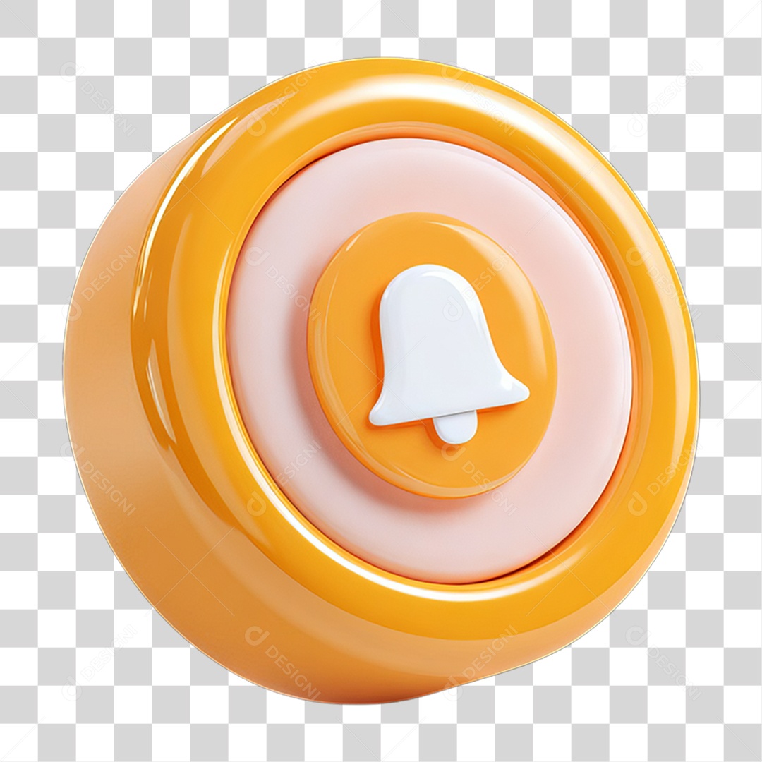 Ícone 3D Sinal Lembrete Sinos PNG Transparente