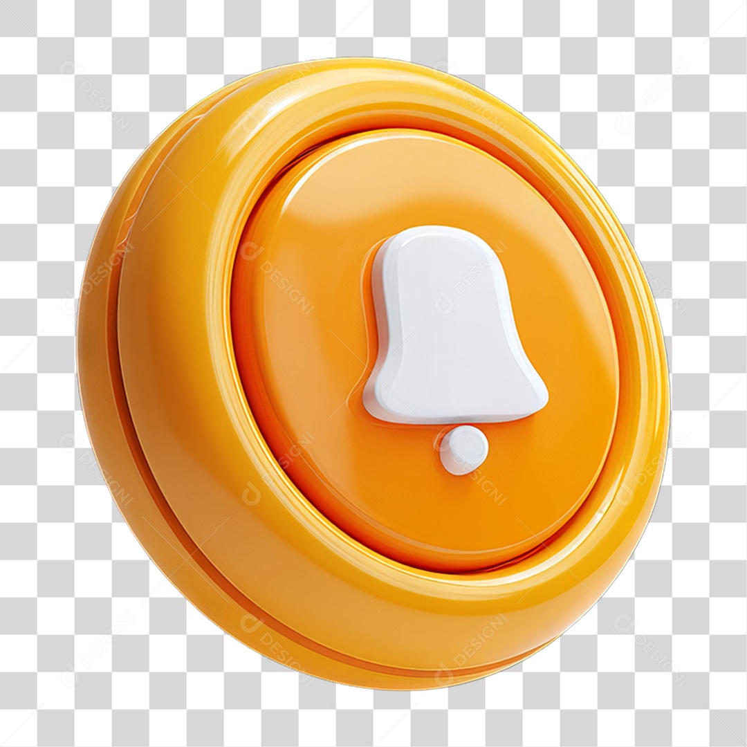 Ícone 3D Sinal Lembrete Sinos PNG Transparente