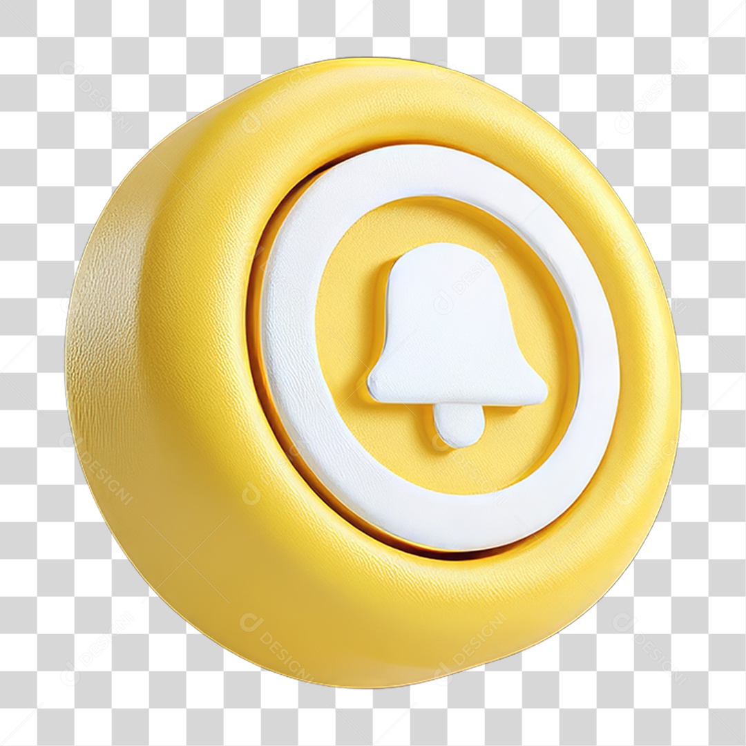 Ícone 3D Sinal Lembrete Sinos PNG Transparente