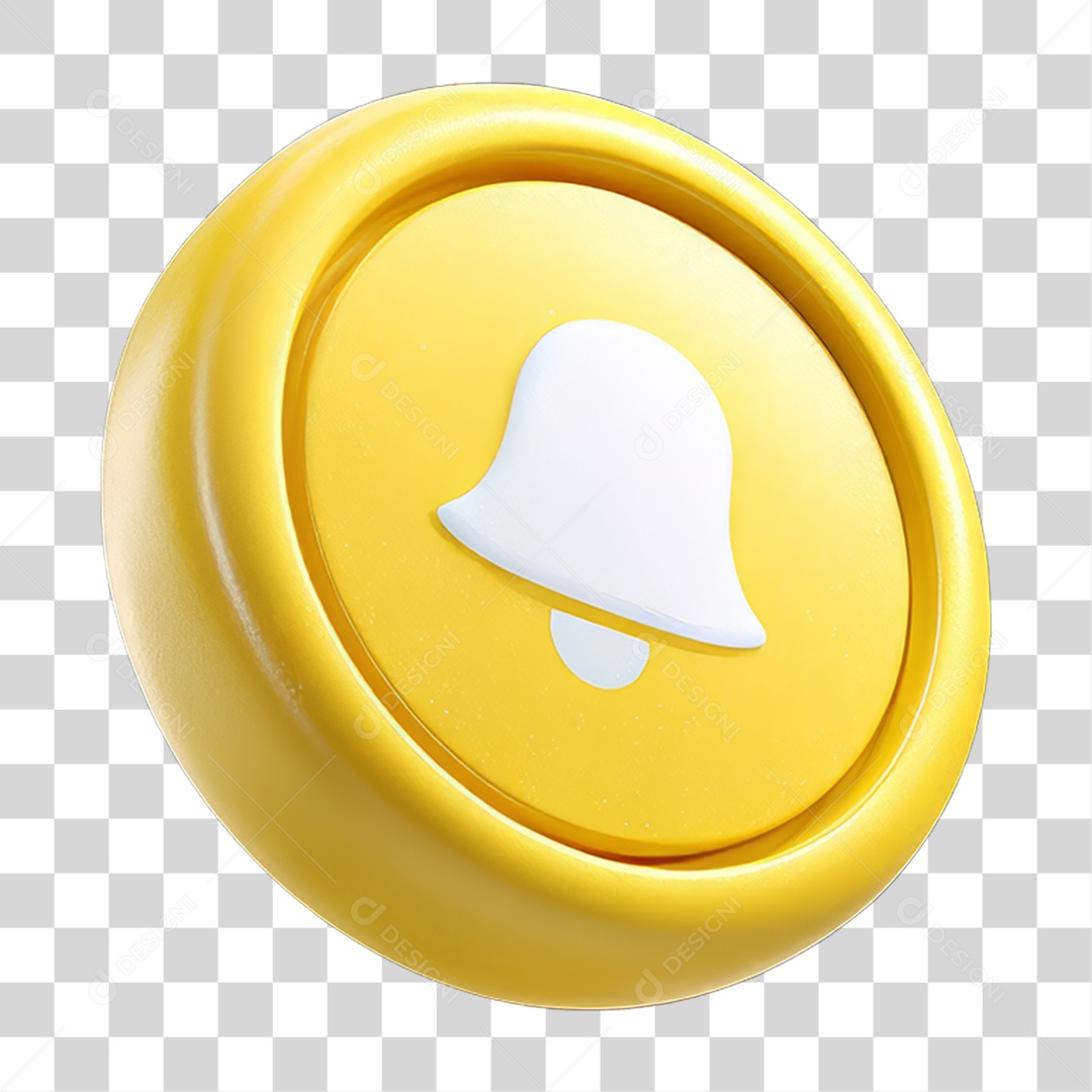 Ícone 3D Sinal Lembrete Sinos PNG Transparente