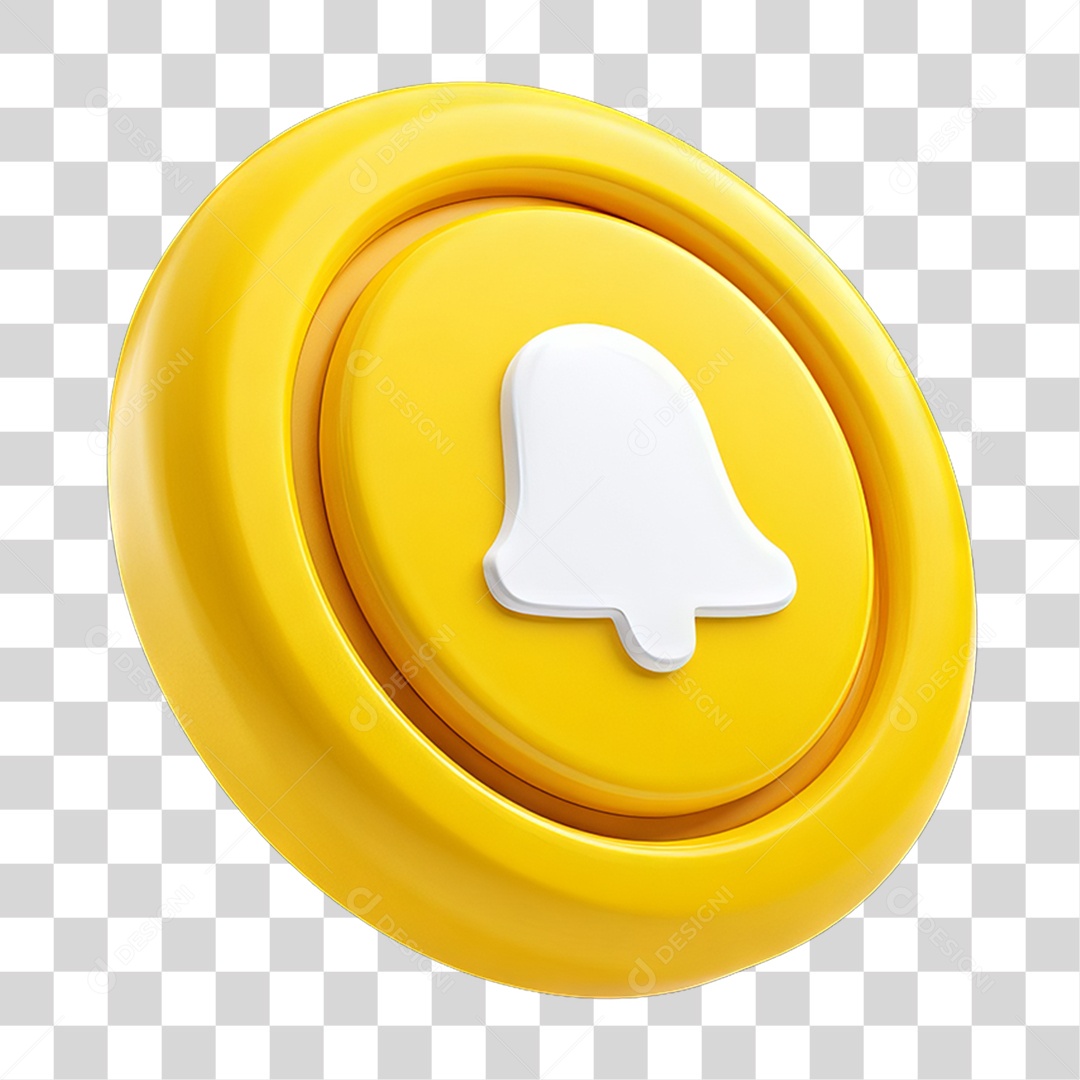 Ícone 3D Sinal Lembrete Sinos PNG Transparente