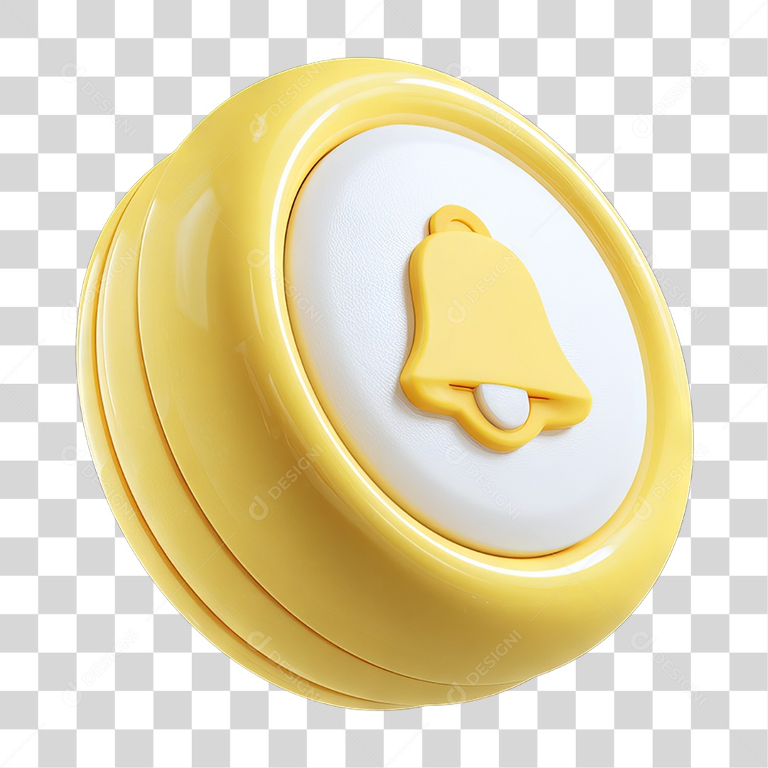 Ícone 3D Sinal Lembrete Sinos PNG Transparente