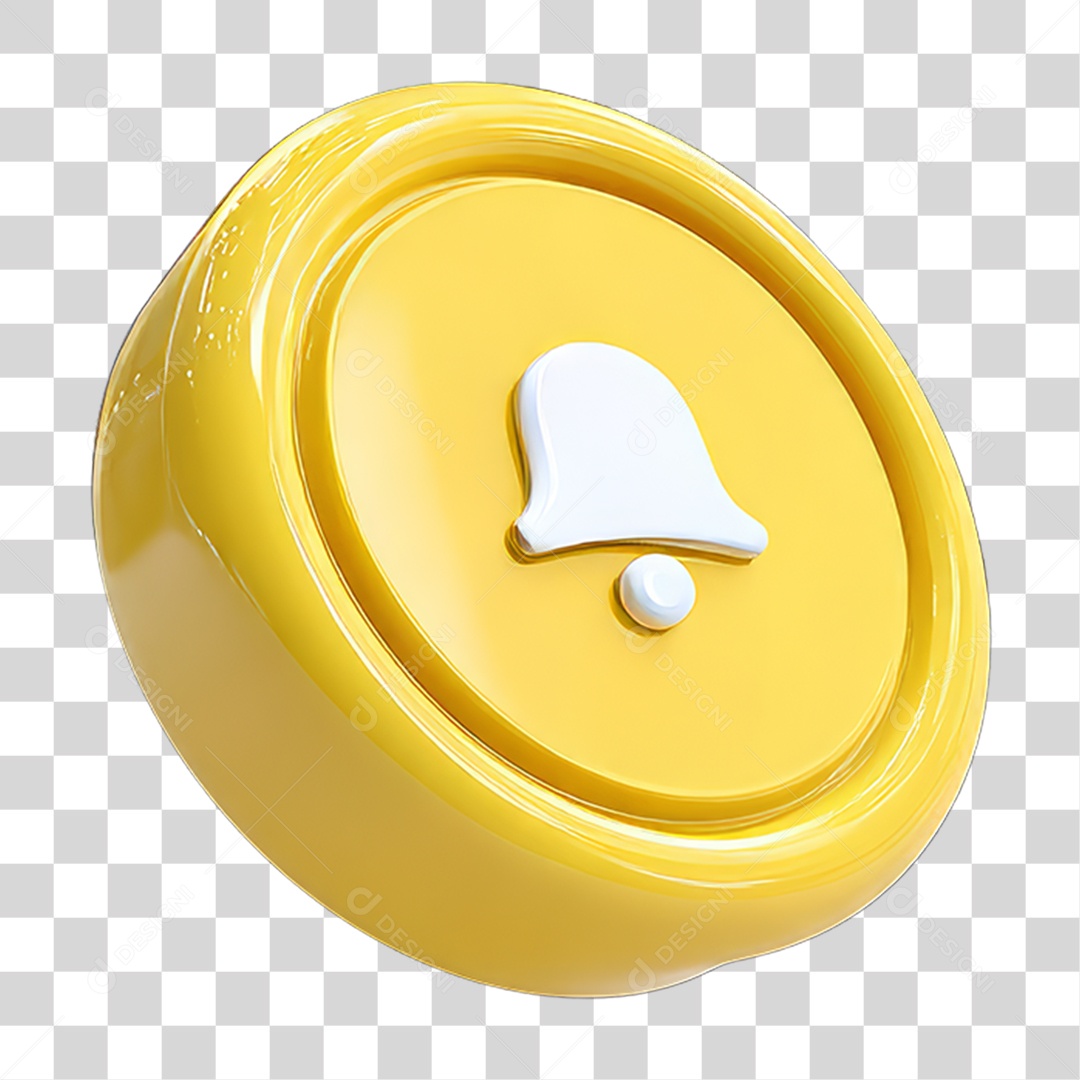 Ícone 3D Sinal Lembrete Sinos PNG Transparente