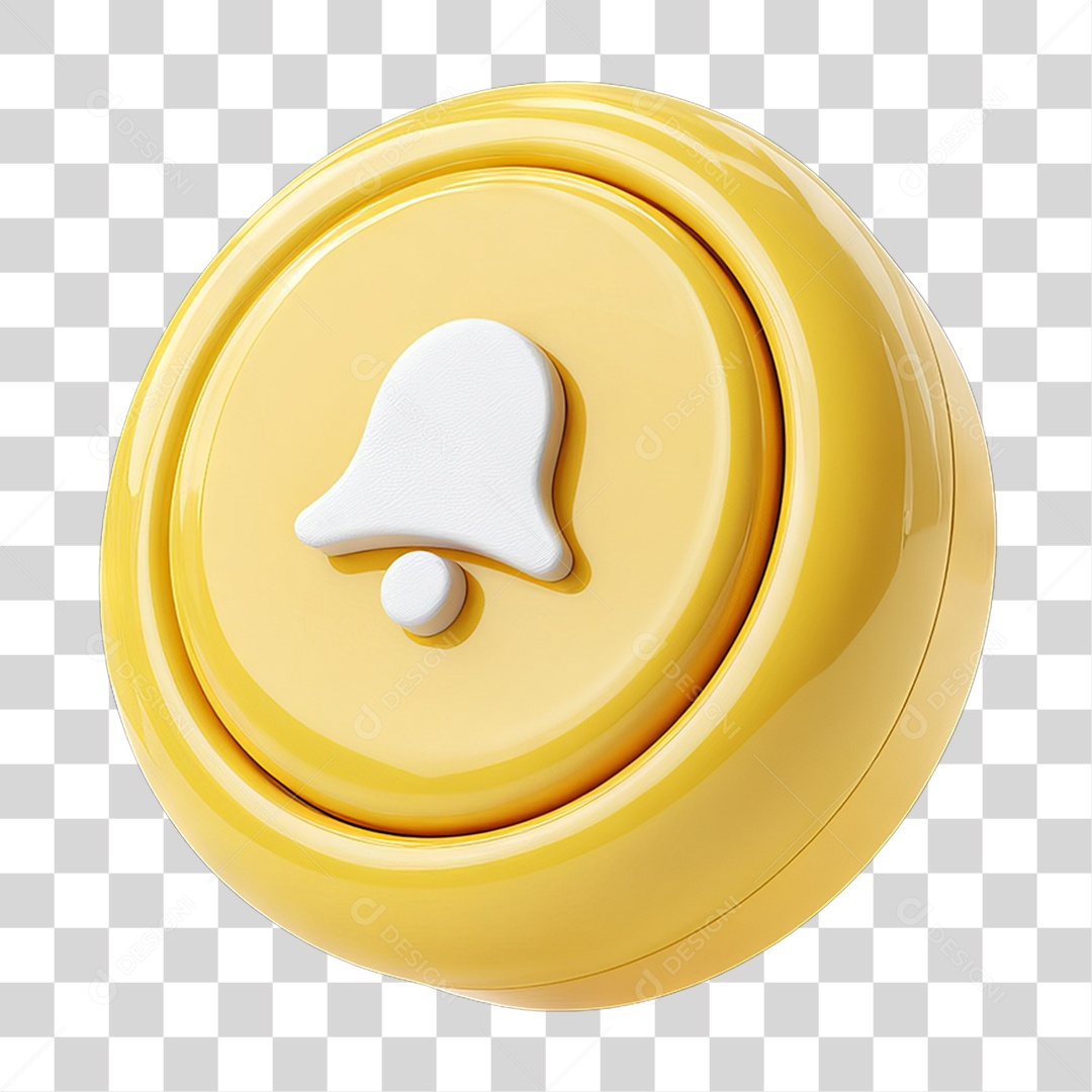 Ícone 3D Sinal Lembrete Sinos PNG Transparente
