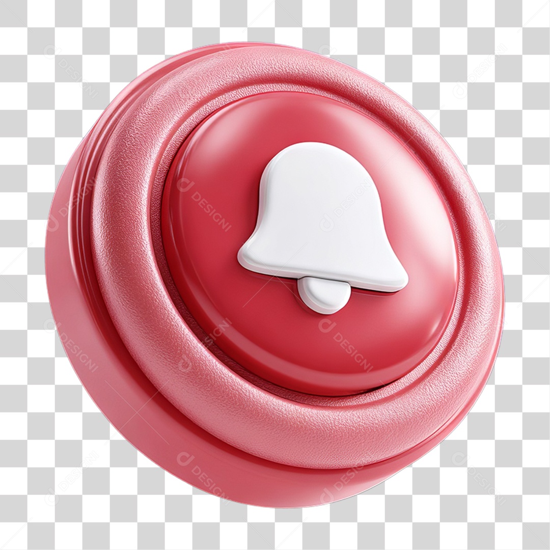 Ícone 3D Sinal Lembrete Sinos PNG Transparente