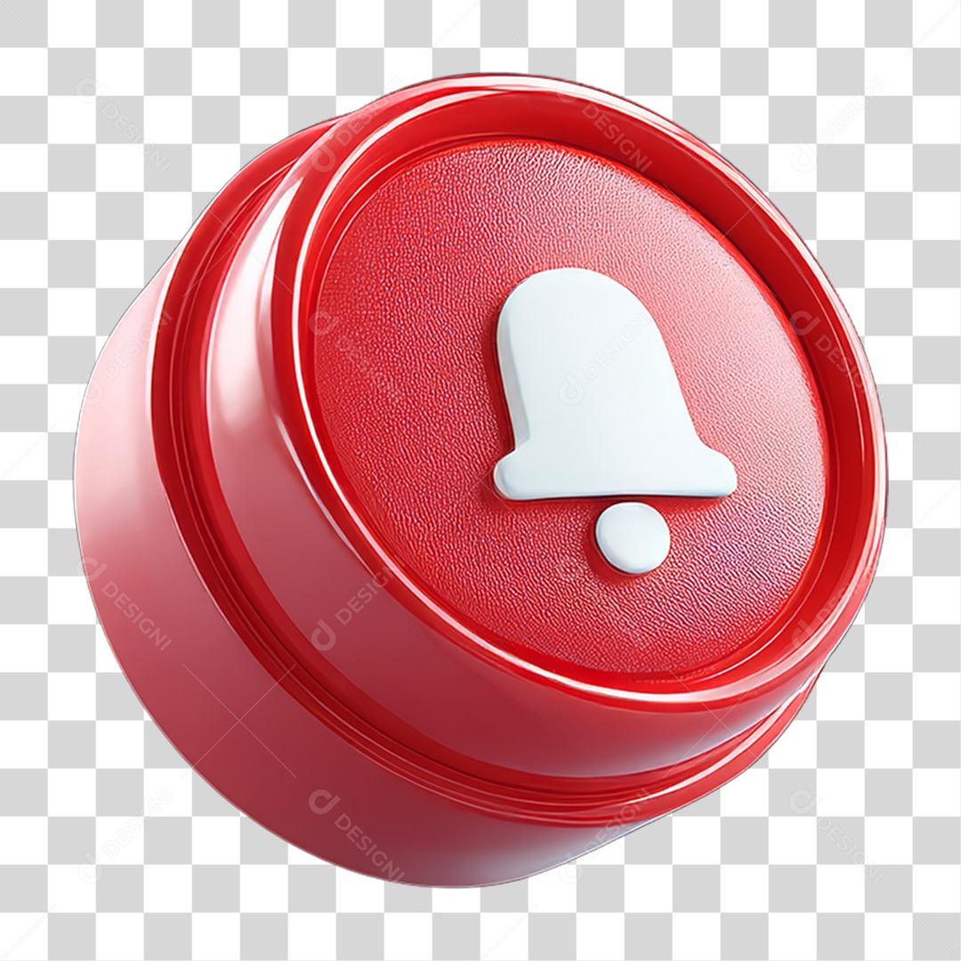 Ícone 3D Sinal Lembrete Sinos PNG Transparente