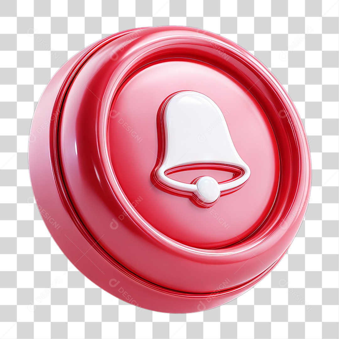 Ícone 3D Sinal Lembrete Sinos PNG Transparente