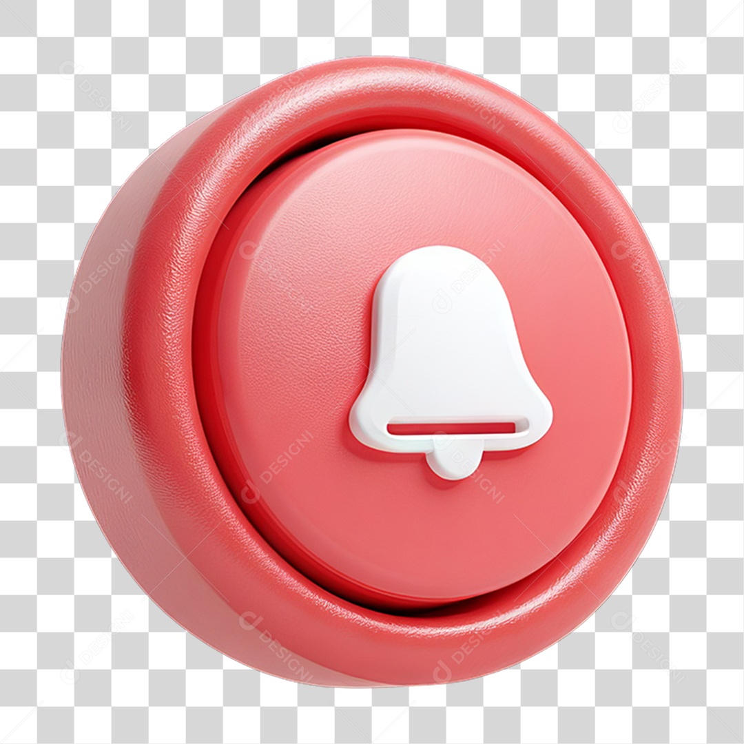 Ícone 3D Sinal Lembrete Sinos PNG Transparente