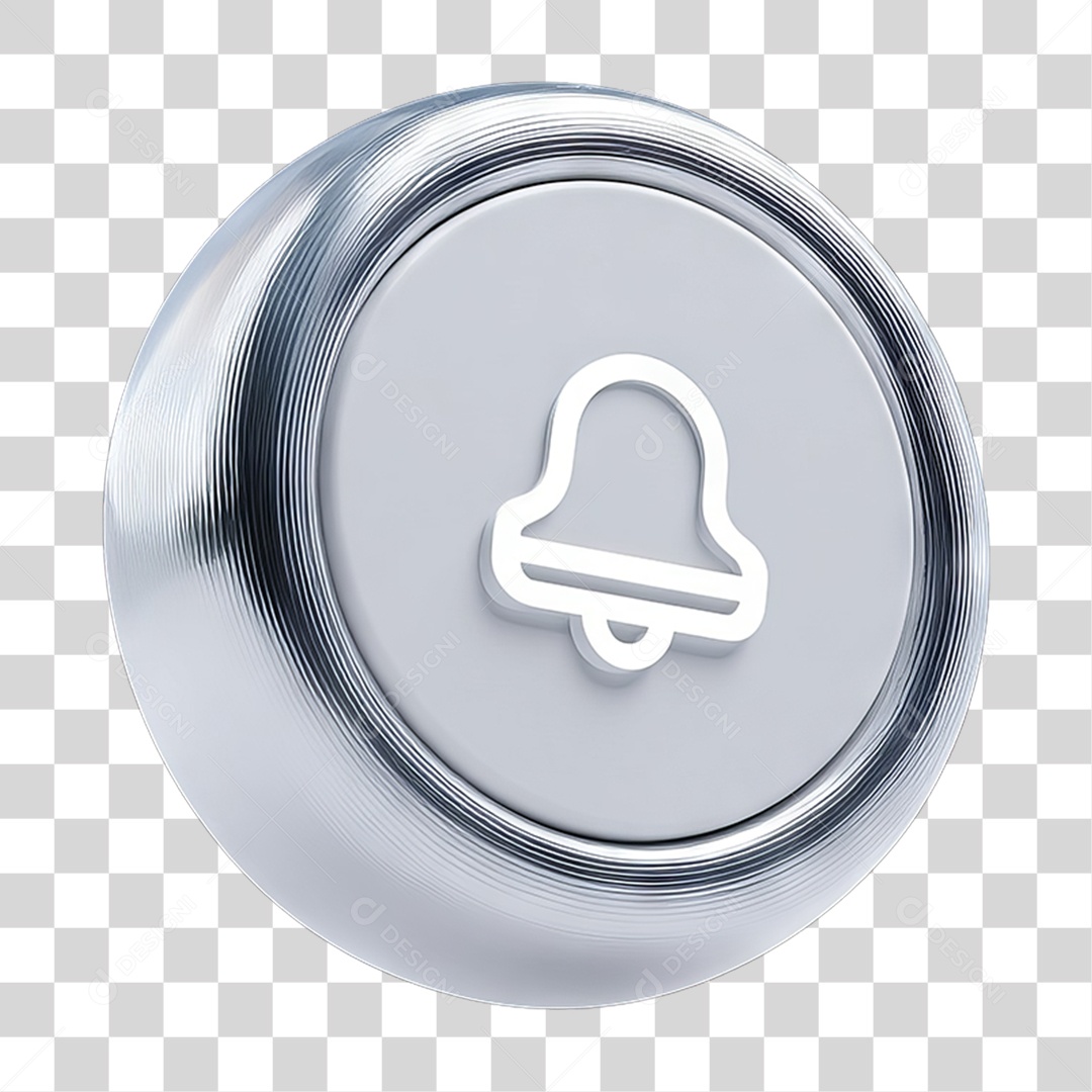 Ícone 3D Sinal Lembrete Sinos PNG Transparente