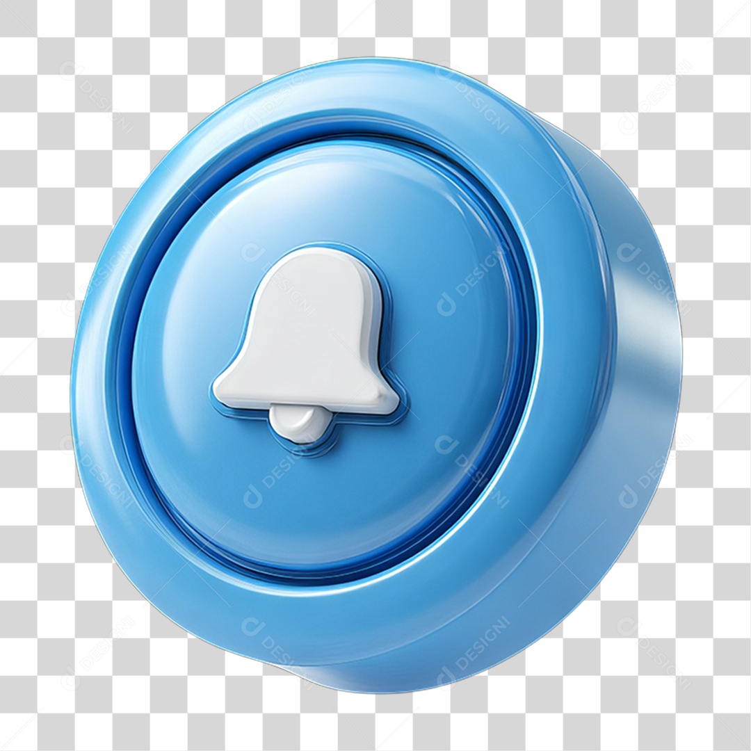 Ícone 3D Sinal Lembrete Sinos PNG Transparente