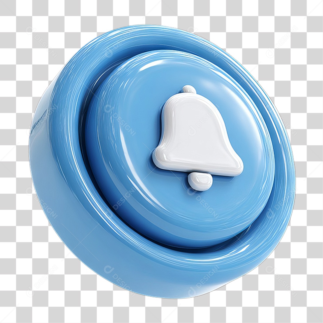Ícone 3D Sinal Lembrete Sinos PNG Transparente