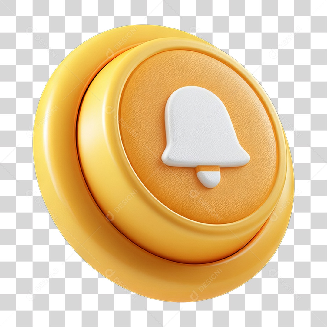 Ícone 3D Sinal Lembrete Sinos PNG Transparente