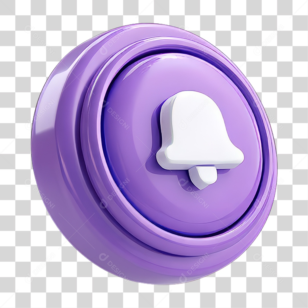 Ícone 3D Sinal Lembrete Sinos PNG Transparente