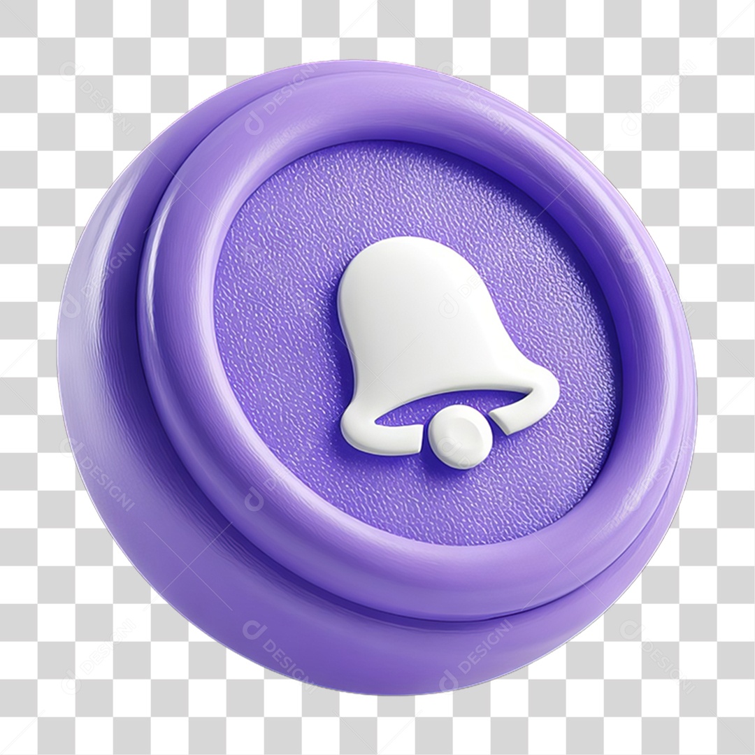 Ícone 3D Sinal Lembrete Sinos PNG Transparente