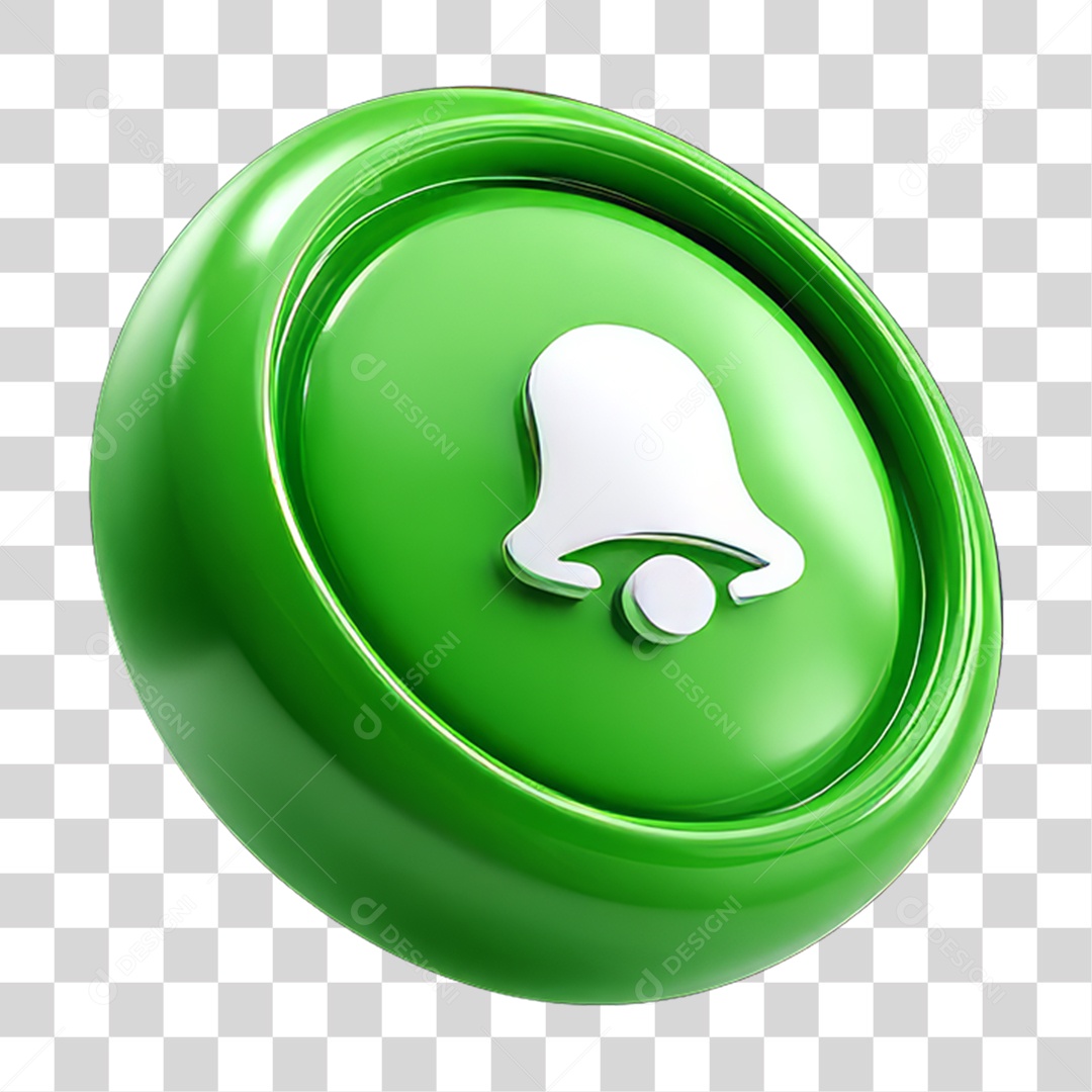Ícone 3D Sinal Lembrete Sinos PNG Transparente