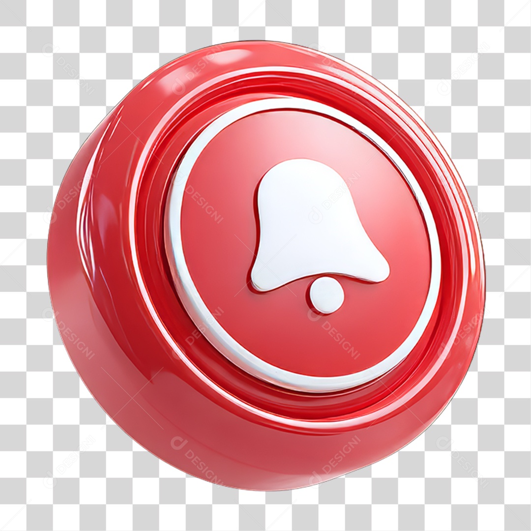 Ícone 3D Sinal Lembrete Sinos PNG Transparente