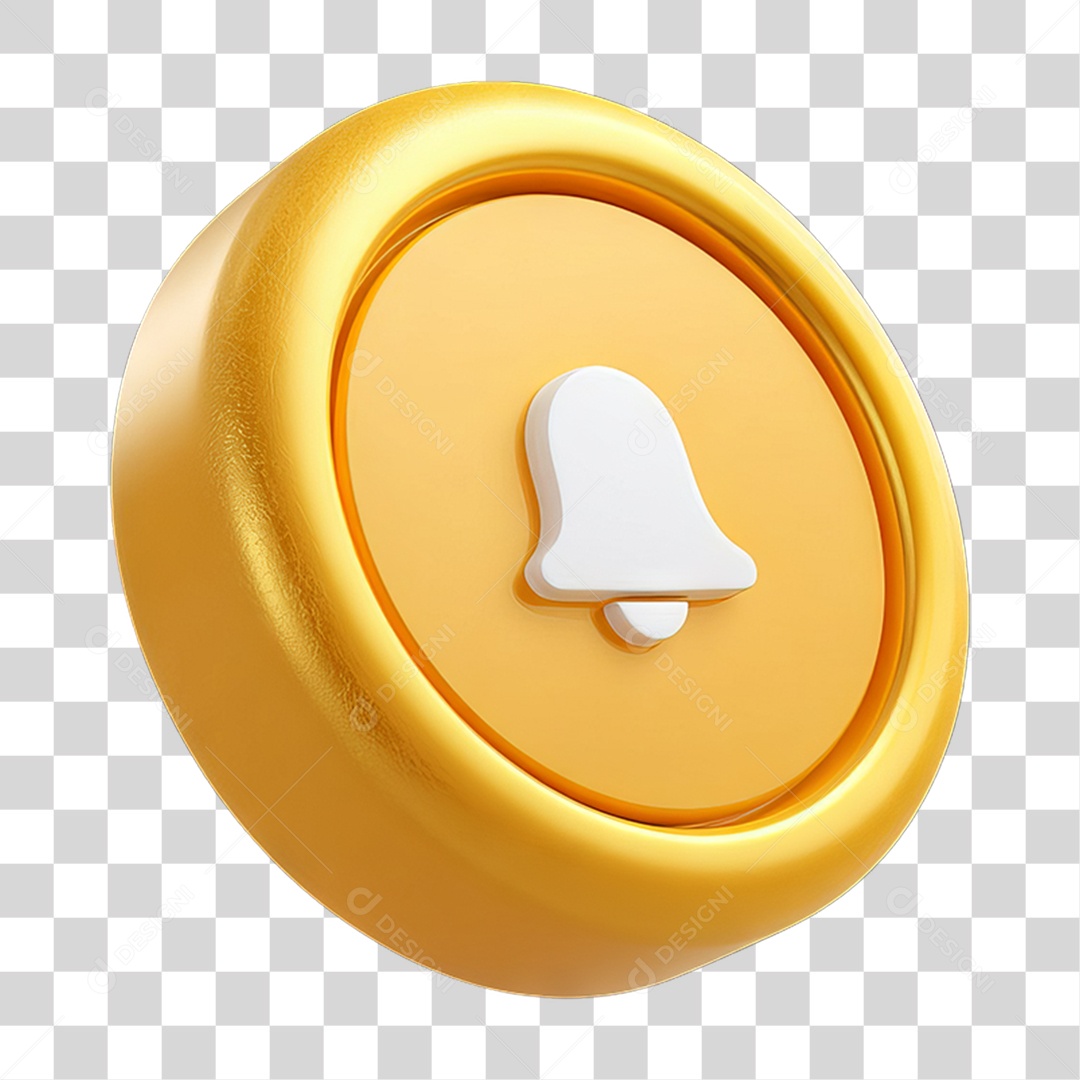 Ícone 3D Sinal Lembrete Sinos PNG Transparente