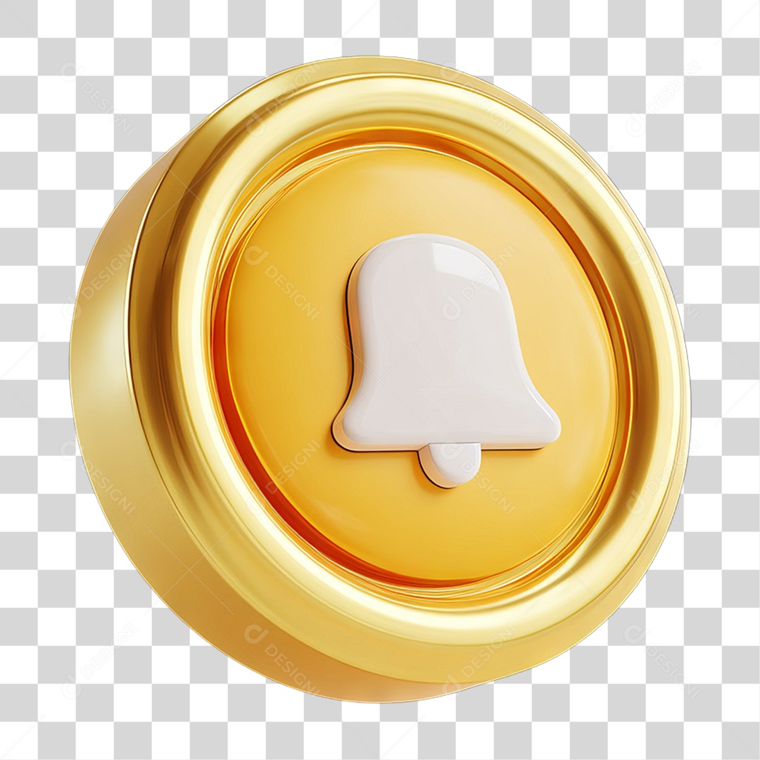 Ícone 3D Sinal Lembrete Sinos PNG Transparente