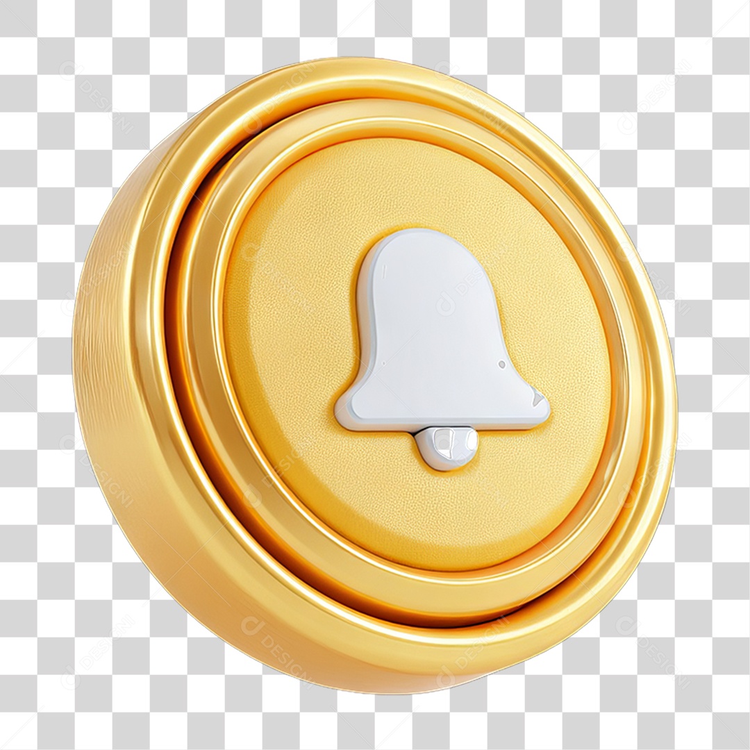 Ícone 3D Sinal Lembrete Sinos PNG Transparente