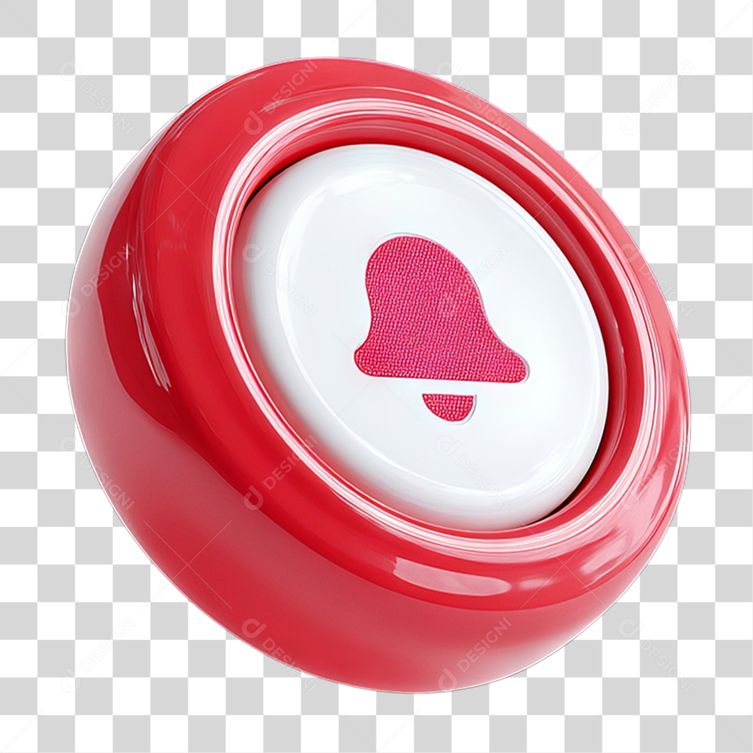 Ícone 3D Sinal Lembrete Sinos PNG Transparente