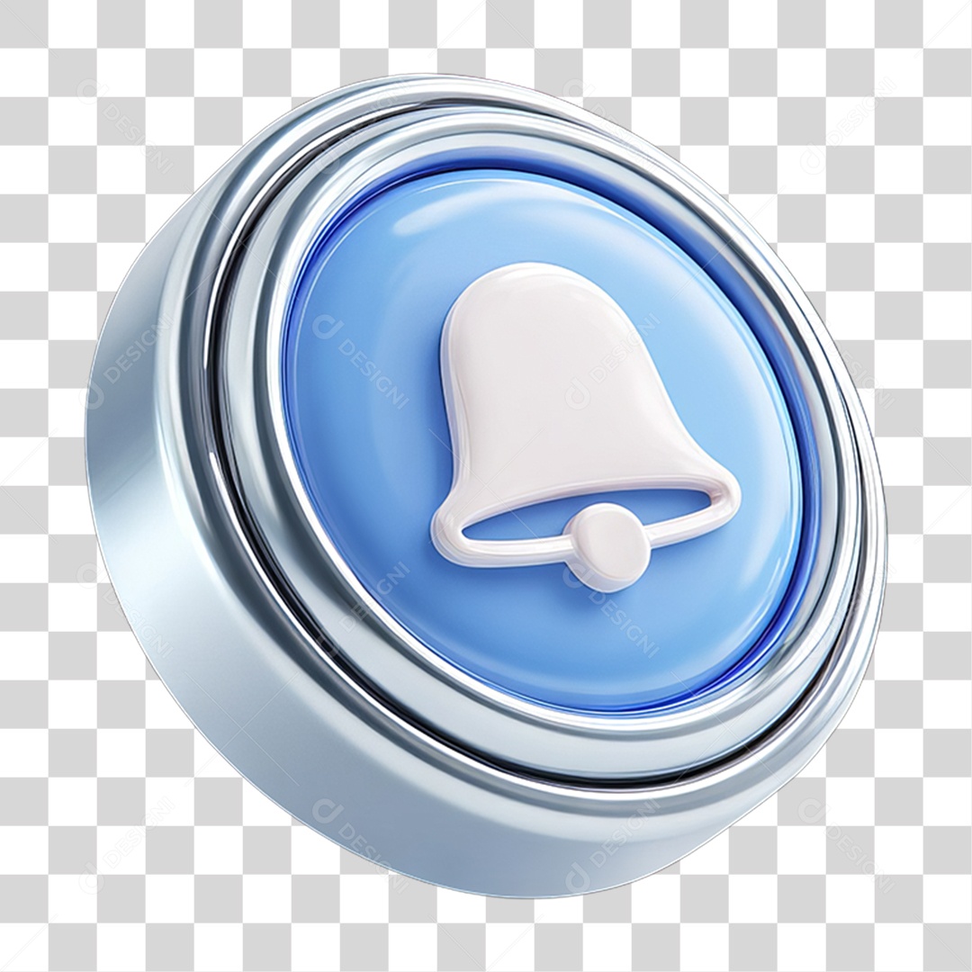 Ícone 3D Sinal Lembrete Sinos PNG Transparente