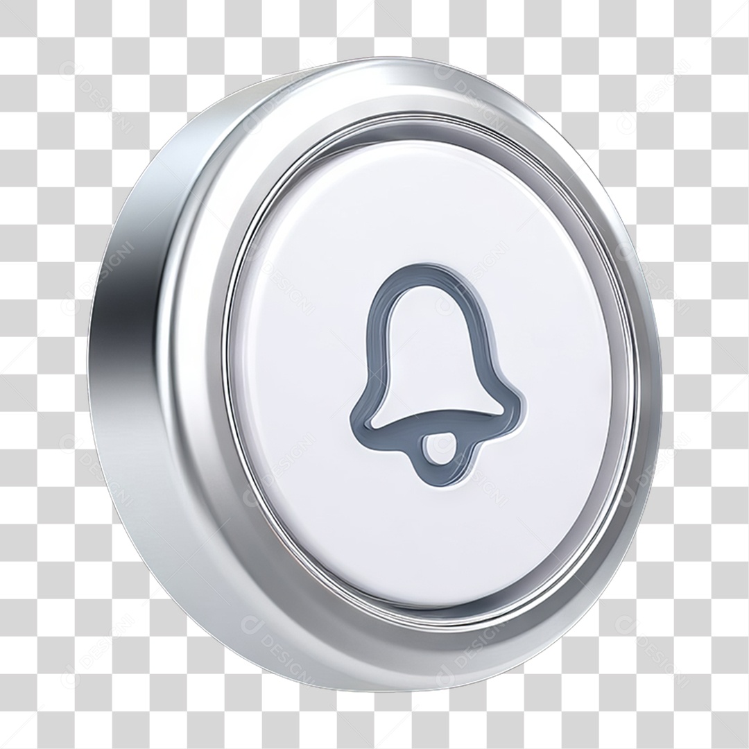 Ícone 3D Sinal Lembrete Sinos PNG Transparente