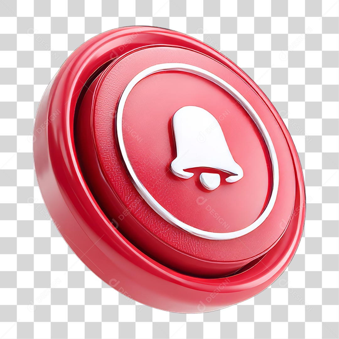 Ícone 3D Sinal Lembrete Sinos PNG Transparente