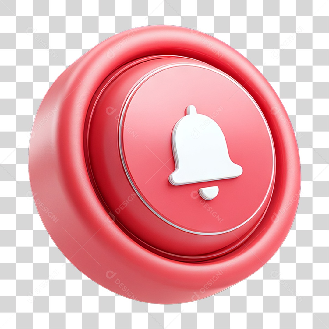 Ícone 3D Sinal Lembrete Sinos PNG Transparente