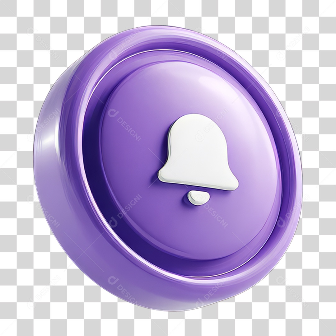 Ícone 3D Sinal Lembrete Sinos PNG Transparente