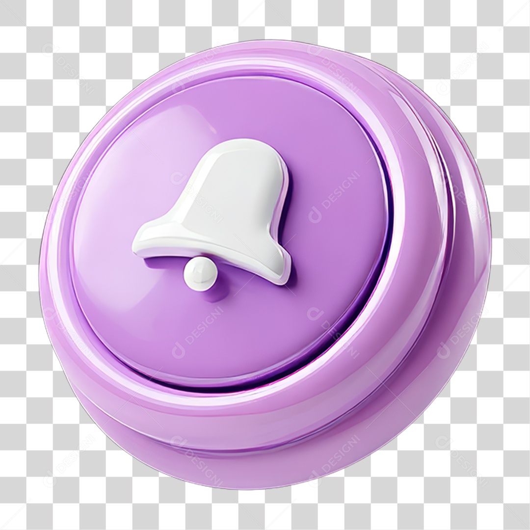 Ícone 3D Sinal Lembrete Sinos PNG Transparente