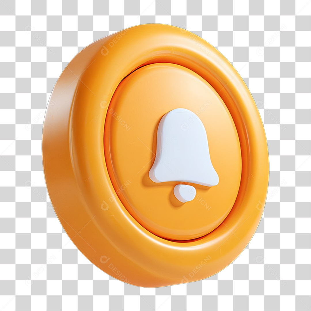 Ícone 3D Sinal Lembrete Sinos PNG Transparente