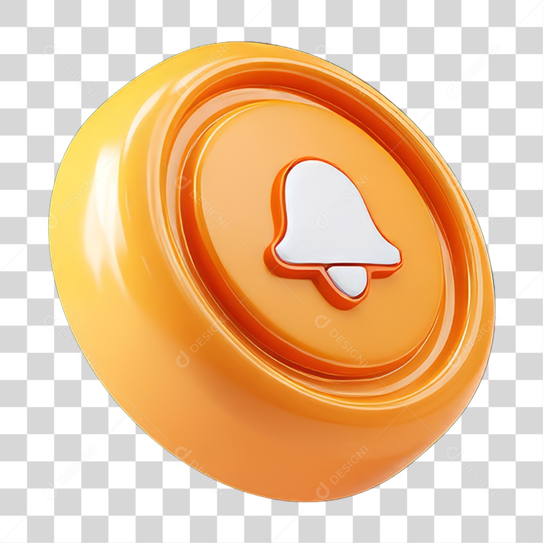 Ícone 3D Sinal Lembrete Sinos PNG Transparente