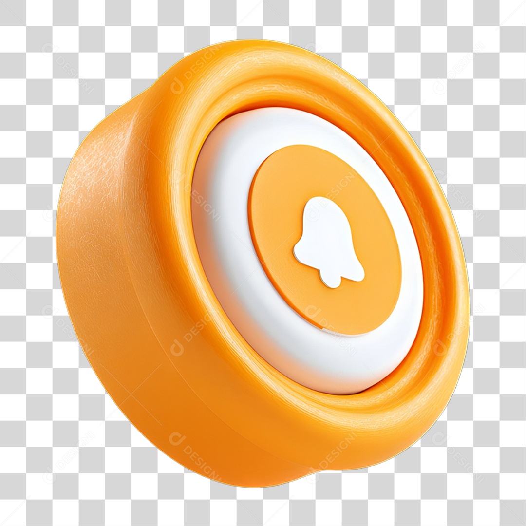Ícone 3D Sinal Lembrete Sinos PNG Transparente