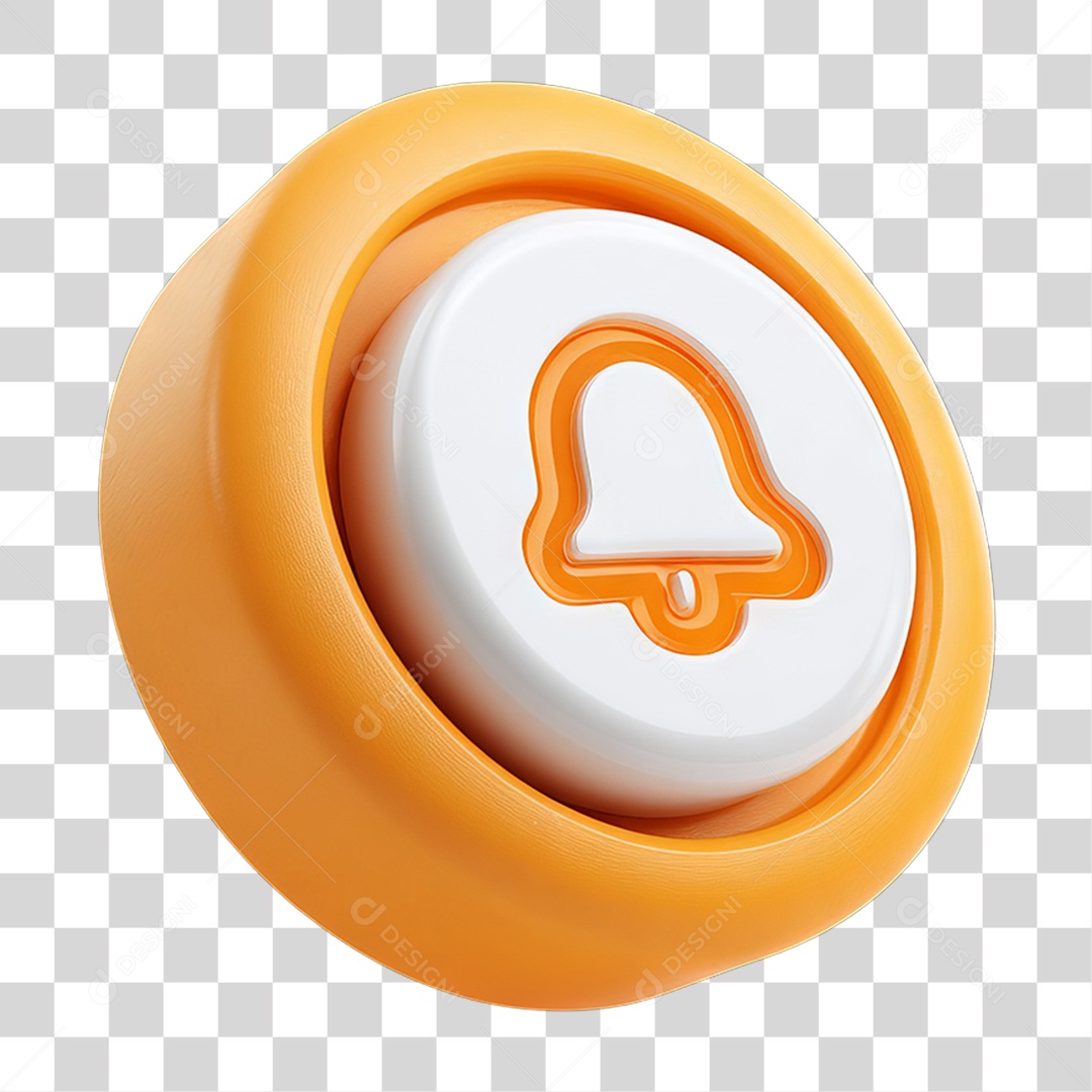 Ícone 3D Sinal Lembrete Sinos PNG Transparente
