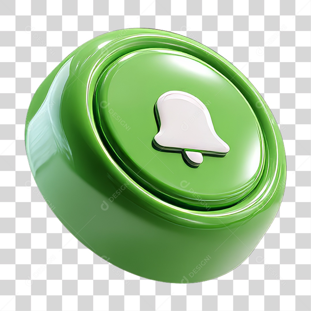 Ícone 3D Sinal Lembrete Sinos PNG Transparente