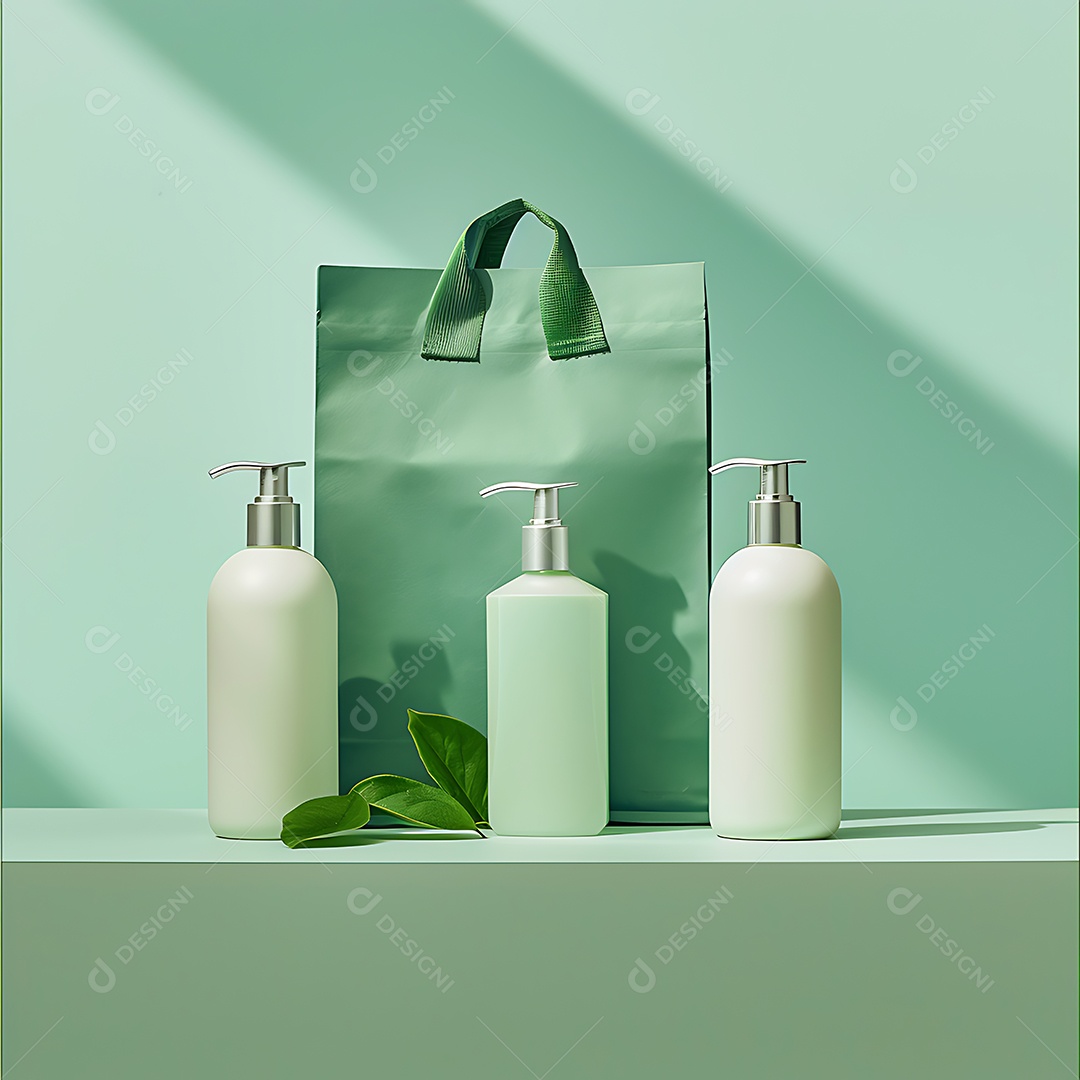 Duas garrafas de bomba em branco para design de mockup