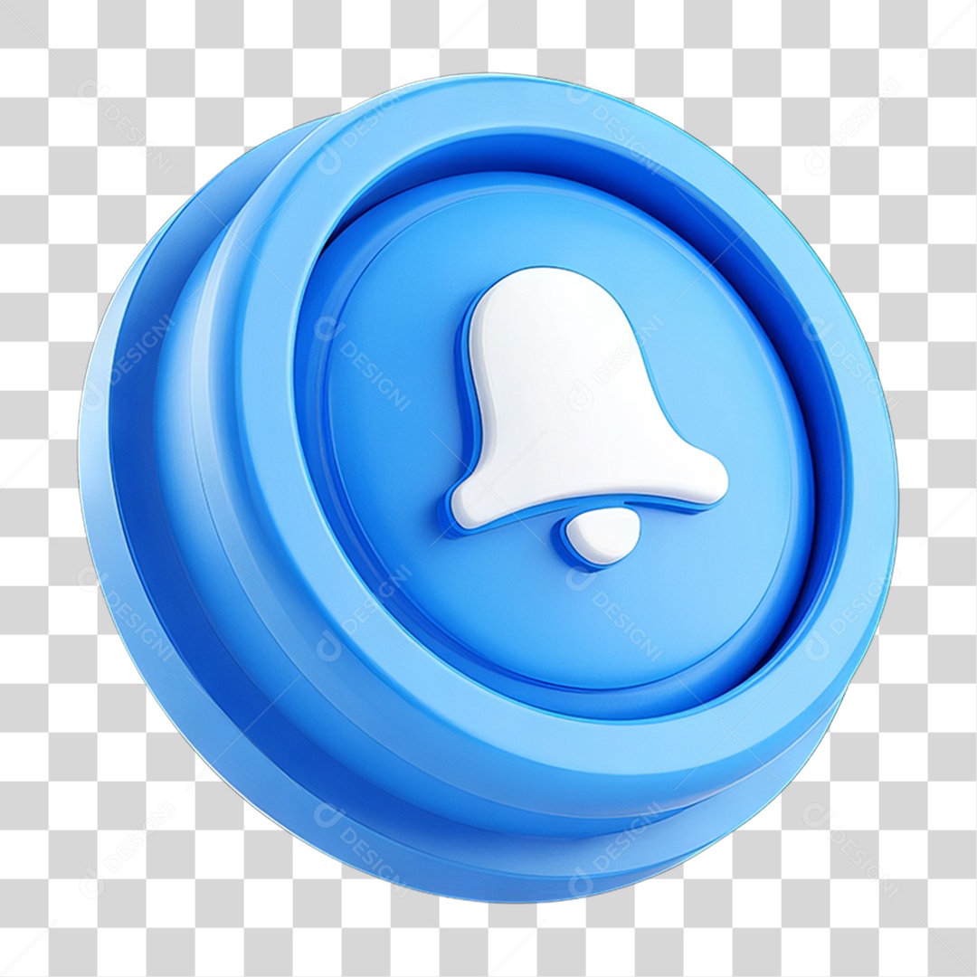 Ícone 3D Sinal Lembrete Sinos PNG Transparente